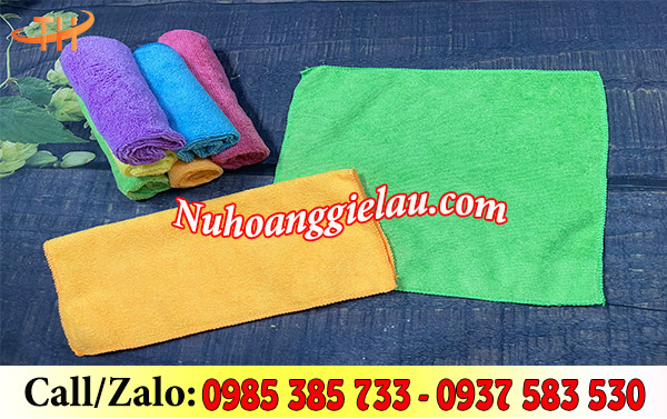 Khăn lau vuông microfiber đa màu bề mặt mềm mịn Khăn lau vuông microfiber đa màu bề mặt mềm mịn