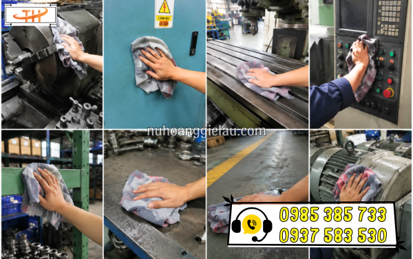 Khăn lau công nghiệp may nối ứng dụng đa dạng Khăn lau công nghiệp may nối ứng dụng đa dạng