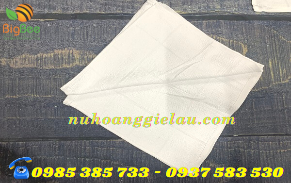 khăn lau vuông cotton trắng