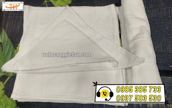 Khăn vuông trắng cotton mềm mịn Khăn vuông trắng cotton mềm mịn