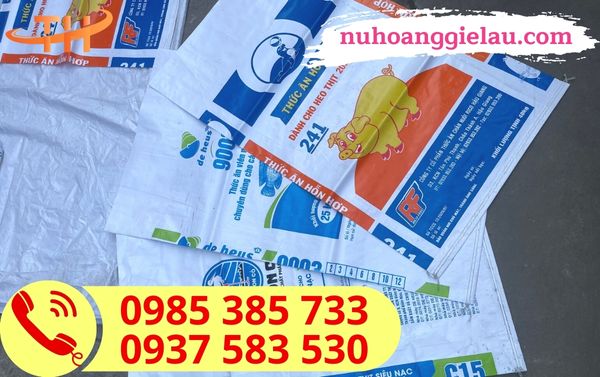 Bao tải đựng thức ăn cũ có tráng nhựa Bao tải đựng thức ăn cũ có tráng nhựa