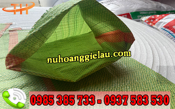 Bao tải đựng gạo 5kg màu xanh dày dặn, thoáng khí Bao tải đựng gạo 5kg màu xanh dày dặn, thoáng khí