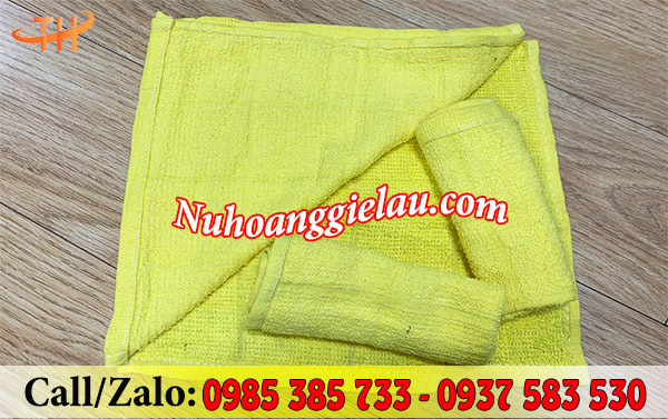Khăn lau cotton vàng Khăn lau cotton vàng