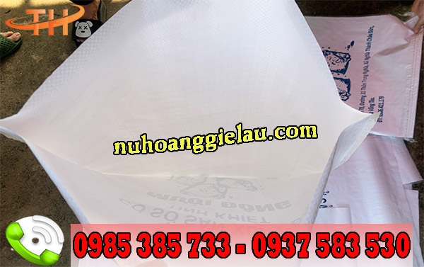 bao tải in logo màu trắng bao tải in logo màu trắng