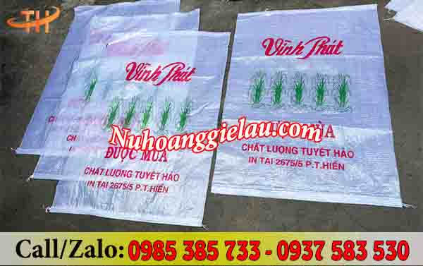 Bao tải tráng nhựa in logo theo yêu cầu Bao tải tráng nhựa in logo theo yêu cầu