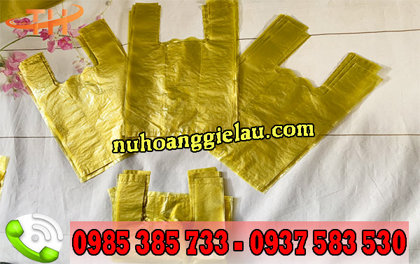 túi nilon hai quai màu vàng túi nilon hai quai màu vàng