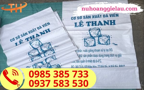 Bao tải in logo đựng đá Bao tải in logo đựng đá