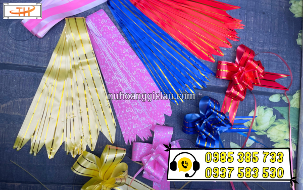 Nơ rút gói quà đủ màu Nơ rút gói quà đủ màu