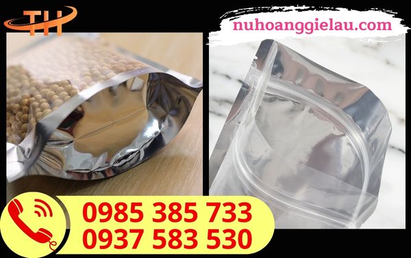 Túi zip một mặt bạc với đường khoá kéo tiện lợi, đáy túi rộng đứng vững Túi zip một mặt bạc với đường khoá kéo tiện lợi, đáy túi rộng đứng vững