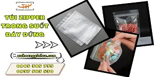Túi zipper trong suốt đáy đứng sỉ rẻ tận xưởng
