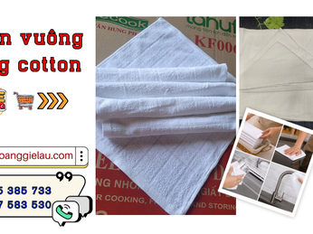 Khăn vuông trắng cotton giá sỉ hàng sẵn Bình Chánh