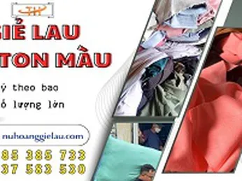 Giẻ lau cotton màu lau máy bán sỉ bao 50kg