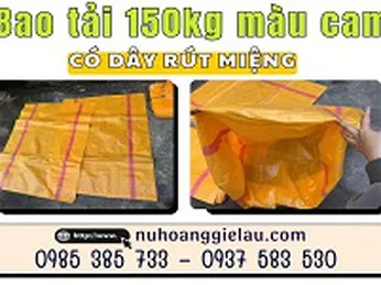 Bao tải 150kg màu cam miệng rút – Giải pháp đựng hàng an toàn & kinh tế