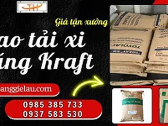 Bao tải xi măng giấy Kraft in logo theo yêu cầu sỉ rẻ