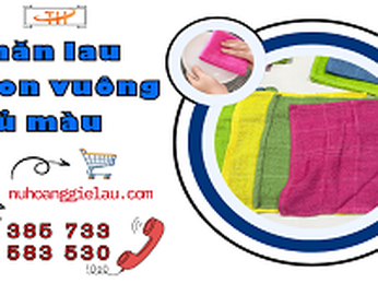 Tổng kho khăn lau cotton vuông đủ màu sỉ rẻ