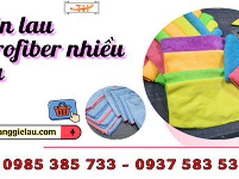 Khăn lau microfiber nhiều màu không để lại xơ