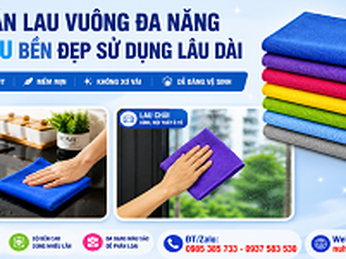Khăn lau vuông đa năng đủ màu bền đẹp sử dụng lâu dài