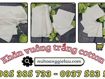 Sỉ khăn vuông trắng cotton giá tận xưởng