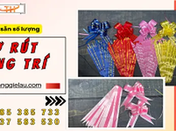 Nơ rút trang trí giỏ quà Tết hàng sẵn số lượng