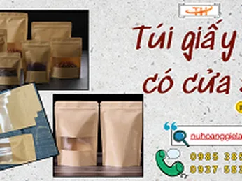 Túi giấy zip có cửa sổ trong suốt giá tận xưởng sỉ rẻ