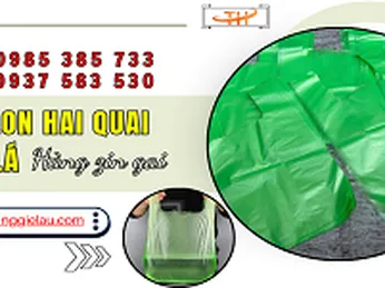 Mua sỉ túi nilon hai quai gai màu xanh lá hàng chuẩn rẻ