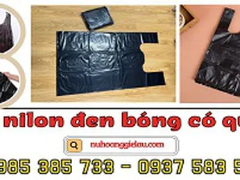 Túi nilon đen bóng có quai sỉ giá rẻ tại kho Bình Chánh