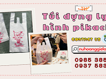 Xưởng sản xuất túi đựng ly in hình pikachu giá cạnh tranh