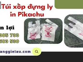 Túi xốp đựng nước mía, trà tắc in hình Pikachu giá rẻ