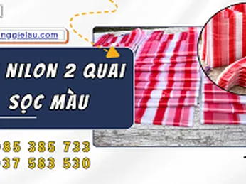 Túi nilon 2 quai màu sọc giao sỉ tận nơi
