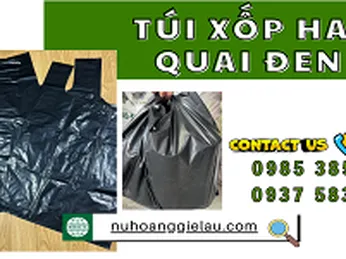 Tổng kho túi xốp hai quai đen size lớn giao hàng nhanh