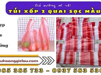 Chuyên sỉ túi xốp 2 quai sọc màu giá rẻ