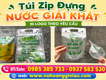 Túi zip đựng nước giải khát in logo theo yêu cầu
