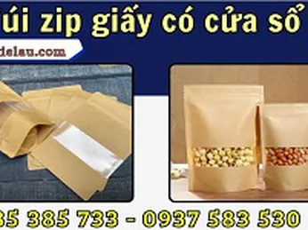 Kho sỉ túi zip giấy có cửa sổ giao tận nơi