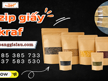 Mua túi zip giấy kraft đáy đứng đẹp giá rẻ