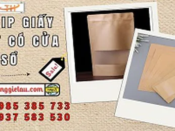 Túi zip giấy kraft có cửa sổ giá sỉ TPHCM