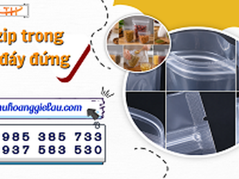 Kho sỉ túi zip trong suốt đáy đứng