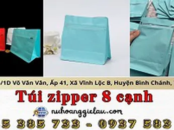 Túi zipper 8 cạnh kháng ẩm, chống mốc sỉ rẻ