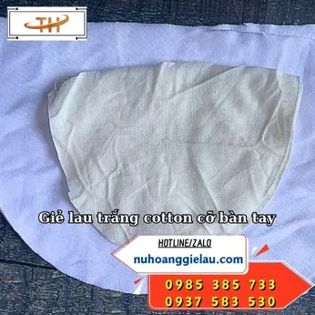 Giẻ lau trắng cotton cỡ bàn tay