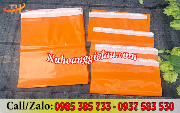 Túi đóng hàng niêm phong màu cam Túi đóng hàng niêm phong màu cam