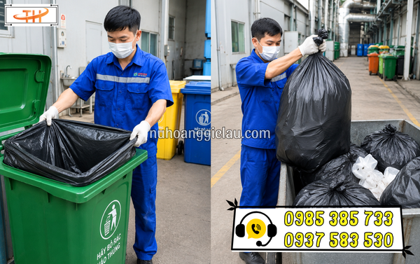 Túi rác đen công nghiệp được sử dụng phổ biến hằng ngày Túi rác đen công nghiệp được sử dụng phổ biến hằng ngày