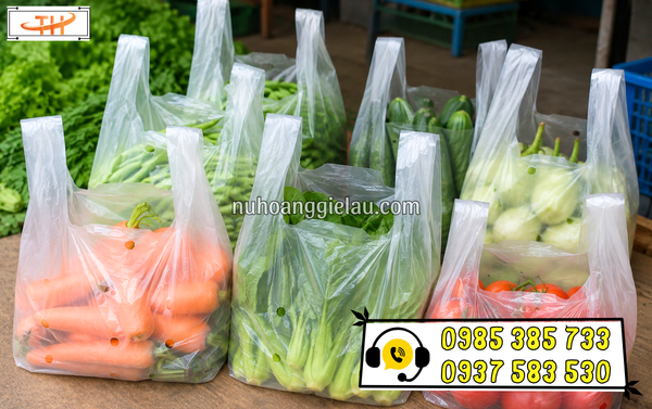Túi xốp đục lỗ đựng rau củ thông thoáng Túi xốp đục lỗ đựng rau củ thông thoáng