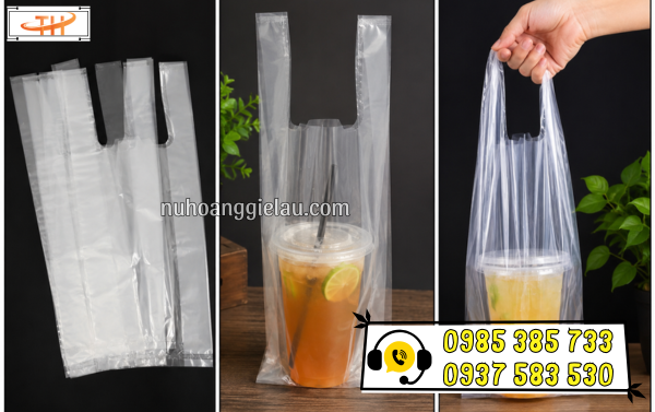 Túi xốp đựng ly 1 lít đựng thức uống an toàn, tiện lợi Túi xốp đựng ly 1 lít đựng thức uống an toàn, tiện lợi