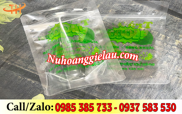 Túi zip đựng trà sữa - trà chanh có in logo Túi zip đựng trà sữa - trà chanh có in logo