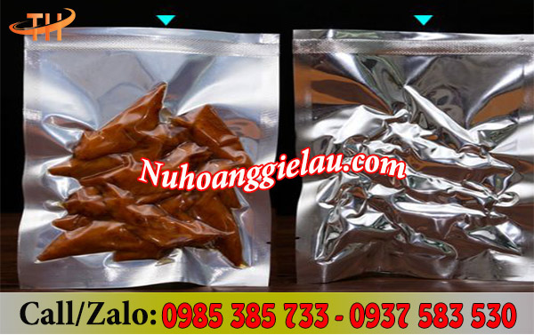 Túi ép 3 biên 1 mặt trong 1 mặt bạc có thể hàn miệng Túi ép 3 biên 1 mặt trong 1 mặt bạc có thể hàn miệng