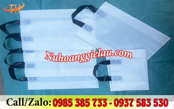 Túi quai ép PE màu trắng Túi quai ép PE màu trắng