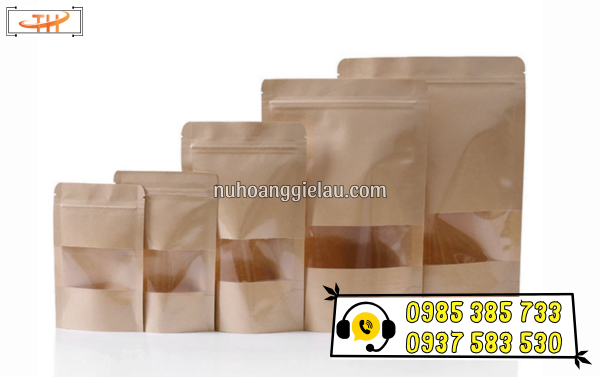 Túi zip giấy kraft đáy đứng có cửa sổ đa dạng với nhiều kích cỡ Túi zip giấy kraft đáy đứng có cửa sổ đa dạng với nhiều kích cỡ