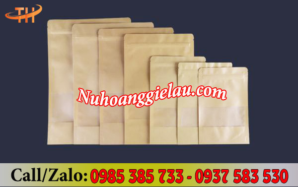 Túi zip giấy kraft có cửa sổ sẵn đủ size Túi zip giấy kraft có cửa sổ sẵn đủ size