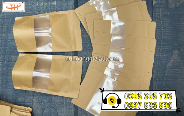 Túi zip giấy kraft đáy đứng Túi zip giấy kraft đáy đứng