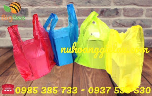 túi xốp hai quai nhiều màu sắc