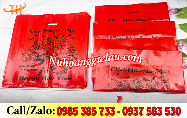 Túi hột xoài đựng quà lịch tết in sẵn Túi hột xoài đựng quà lịch tết in sẵn